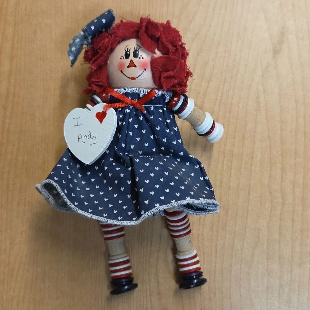 Raggedy Ann and Andy Dolls With Button Arms‎ And Legs Plus Little Golden Book